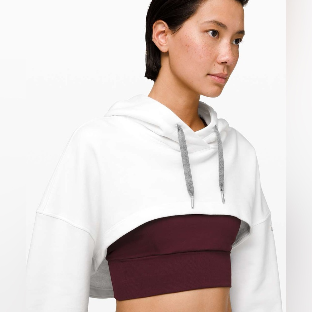 lululemon new ambition cropped hoodie - Large - white - good condition